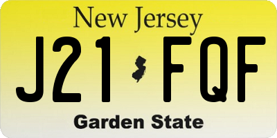 NJ license plate J21FQF