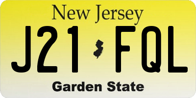 NJ license plate J21FQL