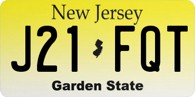 NJ license plate J21FQT