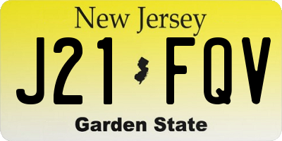 NJ license plate J21FQV