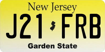 NJ license plate J21FRB