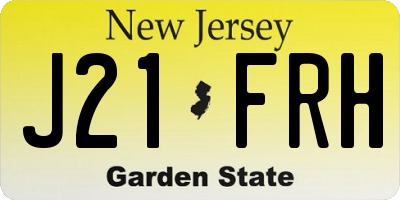 NJ license plate J21FRH