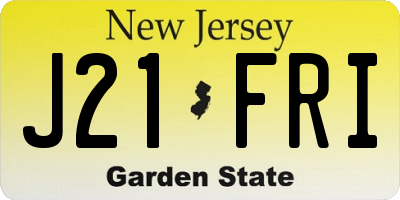 NJ license plate J21FRI