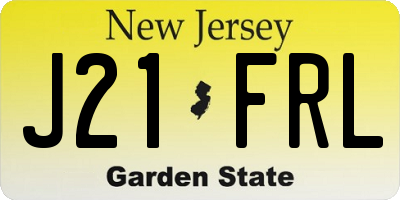 NJ license plate J21FRL