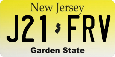 NJ license plate J21FRV