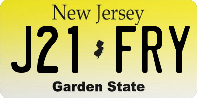 NJ license plate J21FRY
