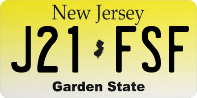 NJ license plate J21FSF