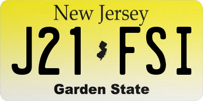NJ license plate J21FSI