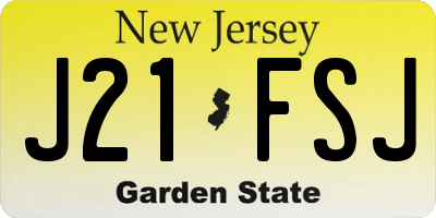 NJ license plate J21FSJ