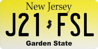 NJ license plate J21FSL