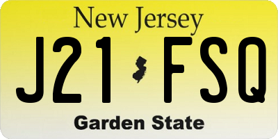 NJ license plate J21FSQ