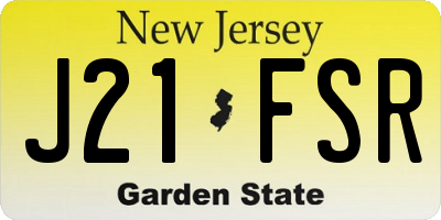 NJ license plate J21FSR