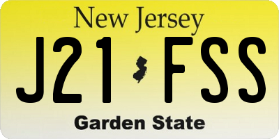 NJ license plate J21FSS