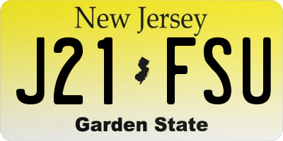 NJ license plate J21FSU
