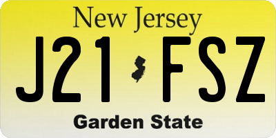 NJ license plate J21FSZ