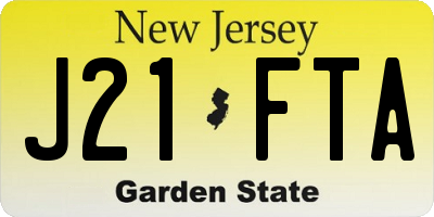 NJ license plate J21FTA