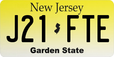 NJ license plate J21FTE