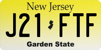 NJ license plate J21FTF
