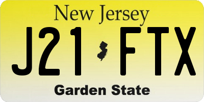 NJ license plate J21FTX