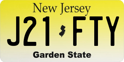 NJ license plate J21FTY