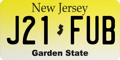 NJ license plate J21FUB