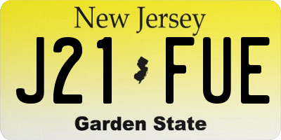NJ license plate J21FUE