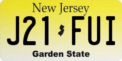 NJ license plate J21FUI