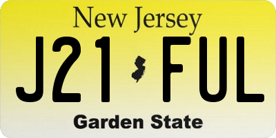 NJ license plate J21FUL
