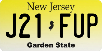 NJ license plate J21FUP