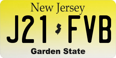 NJ license plate J21FVB