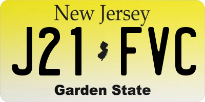 NJ license plate J21FVC