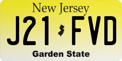 NJ license plate J21FVD