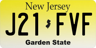 NJ license plate J21FVF