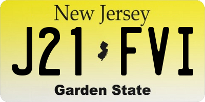 NJ license plate J21FVI