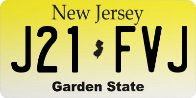 NJ license plate J21FVJ
