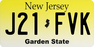 NJ license plate J21FVK