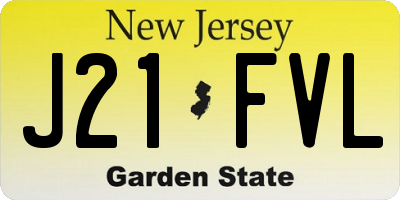 NJ license plate J21FVL