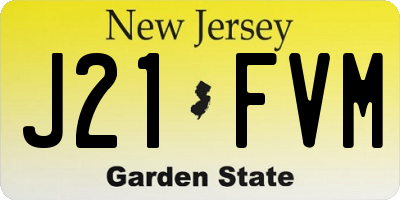 NJ license plate J21FVM