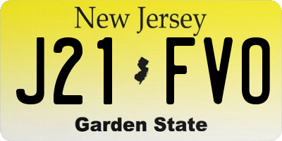 NJ license plate J21FVO