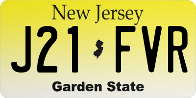 NJ license plate J21FVR