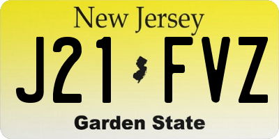NJ license plate J21FVZ