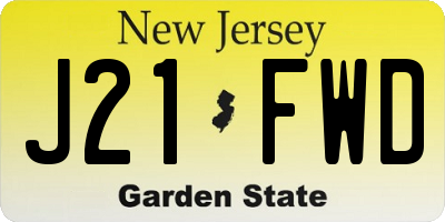 NJ license plate J21FWD
