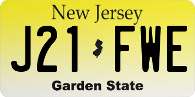 NJ license plate J21FWE