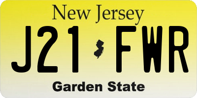 NJ license plate J21FWR