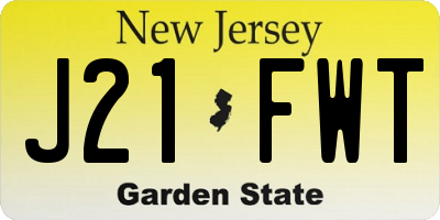 NJ license plate J21FWT