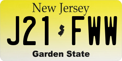 NJ license plate J21FWW