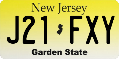 NJ license plate J21FXY