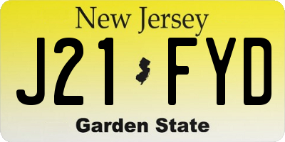 NJ license plate J21FYD