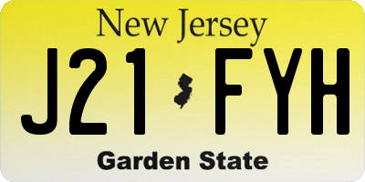 NJ license plate J21FYH