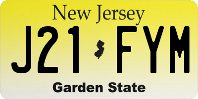 NJ license plate J21FYM